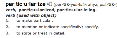 Particularize